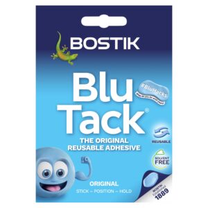 Bostik Blu Tack, Multipurpose Reusable Adhesive, Clean